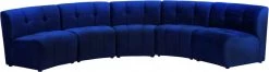 Meridian Furniture Limitless Modular Velvet 5 Piece Sectional