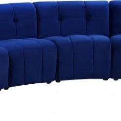 Meridian Furniture Living Room Limitless Modular Velvet 6 Piece Sectional