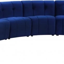 Meridian Furniture Limitless Modular Velvet 7 Piece Sectional Living Room