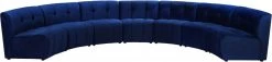 Meridian Furniture Limitless Modular Velvet 7 Piece Sectional Living Room
