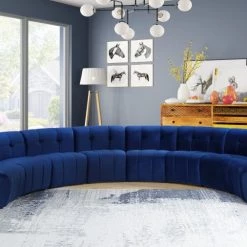 Meridian Furniture Limitless Modular Velvet 8 Piece Sectional Living Room