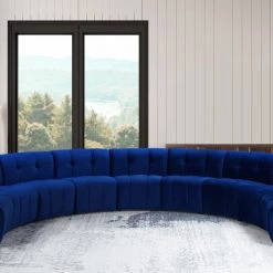 Meridian Furniture Limitless Modular Velvet 9 Piece Sectional Living Room