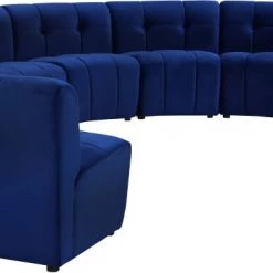 Meridian Furniture Limitless Modular Velvet 9 Piece Sectional Living Room
