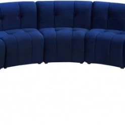 Meridian Furniture Limitless Modular Velvet 9 Piece Sectional Living Room