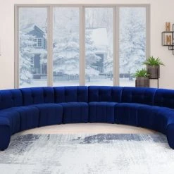 Meridian Furniture Limitless Modular Velvet 10 Piece Sectional Living Room