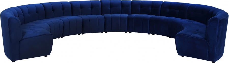 Meridian Furniture Limitless Modular Velvet 11 Piece Sectional