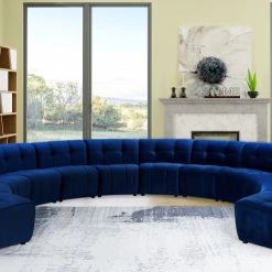 Meridian Furniture Limitless Modular Velvet 12 Piece Sectional