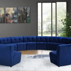 Meridian Furniture Limitless Modular Velvet 14 Piece Sectional