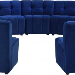 Meridian Furniture Limitless Modular Velvet 15 Piece Sectional Living Room