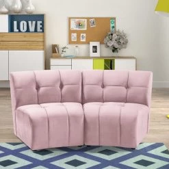 Meridian Furniture Living Room Limitless Modular Velvet 2 Piece Loveseat