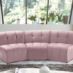 Meridian Furniture Limitless Modular Velvet 3 Piece Sofa