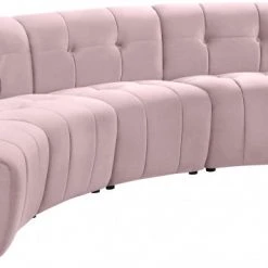 Meridian Furniture Limitless Modular Velvet 5 Piece Sectional