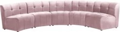 Meridian Furniture Limitless Modular Velvet 5 Piece Sectional