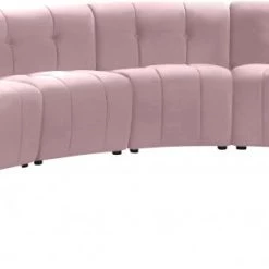 Meridian Furniture Limitless Modular Velvet 7 Piece Sectional Living Room