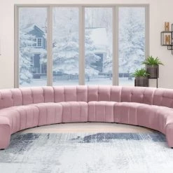 Meridian Furniture Limitless Modular Velvet 10 Piece Sectional Living Room