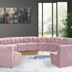 Meridian Furniture Limitless Modular Velvet 14 Piece Sectional