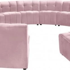 Meridian Furniture Limitless Modular Velvet 15 Piece Sectional Living Room