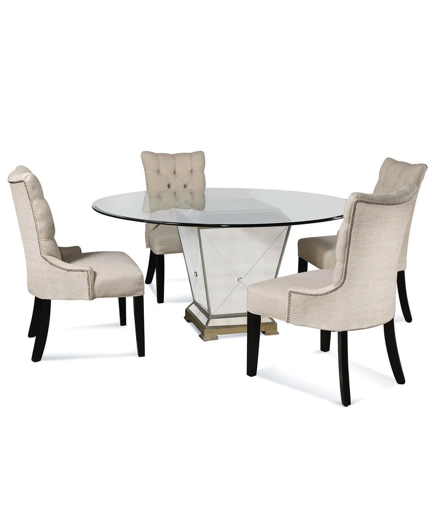Best Master Furniture Borghese Mirrored Round Dining Table