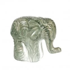 Sagebrook Home Decor Green Marble Ceramic Elephant