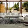 VIG Divani Casa Rodus - Modern White Leather Curved Sectional Sofa With Wood Trim