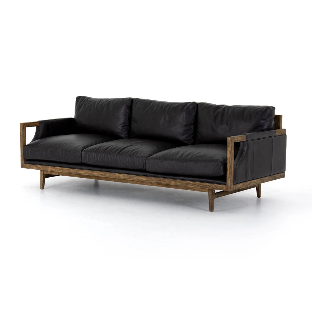 Four Hands Living Room Stanley Sofa-91"-Sonoma Black