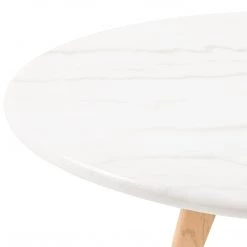 Four Hands Arago Round Dining Table-White Marble