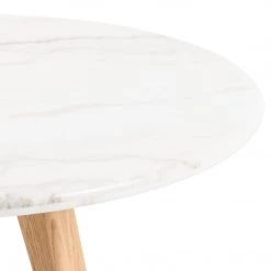 Four Hands Arago Round Dining Table-White Marble