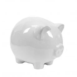 Sagebrook White Ceramic Pig