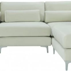 Meridian Furniture Living Room Julia 4 Piece Velvet Modular Reversible Sectional
