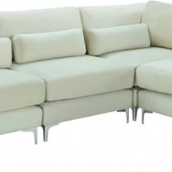Meridian Furniture Living Room Julia 4 Piece Velvet Modular Reversible Sectional