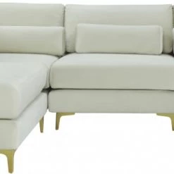 Meridian Furniture Living Room Julia 4 Piece Velvet Modular Reversible Sectional