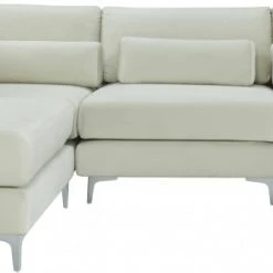 Meridian Furniture Living Room Julia 4 Piece Velvet Modular Reversible Sectional