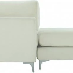 Meridian Furniture Living Room Julia 5 Piece Velvet Modular Reversible Sectional