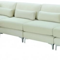 Meridian Furniture Living Room Julia 5 Piece Velvet Modular Reversible Sectional