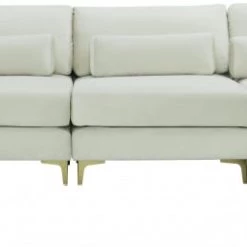 Meridian Furniture Living Room Julia 5 Piece Velvet Modular Reversible Sectional