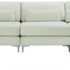 Meridian Furniture Living Room Julia 5 Piece Velvet Modular Reversible Sectional