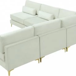 Meridian Furniture Julia 5 Piece Velvet Modular Sectional Living Room