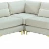 Meridian Furniture Julia 5 Piece Velvet Modular Sectional Living Room