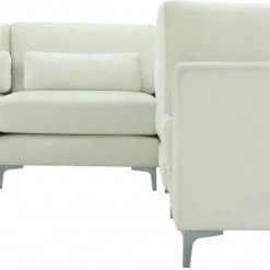 Meridian Furniture Julia 5 Piece Velvet Modular Sectional Living Room