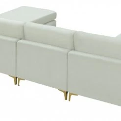 Meridian Furniture Living Room Julia 6 Piece Velvet Modular Reversible Sectional