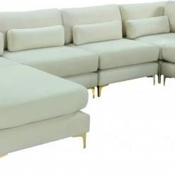 Meridian Furniture Living Room Julia 6 Piece Velvet Modular Reversible Sectional