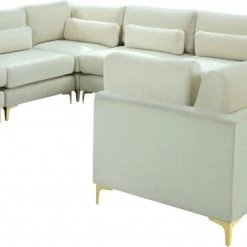 Meridian Furniture Living Room Julia 8 Piece Velvet Modular Sectional