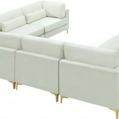 Meridian Furniture Living Room Julia 8 Piece Velvet Modular Sectional