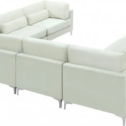 Meridian Furniture Living Room Julia 8 Piece Velvet Modular Sectional