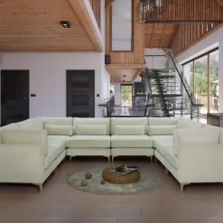 Meridian Furniture Living Room Julia 8 Piece Velvet Modular Sectional