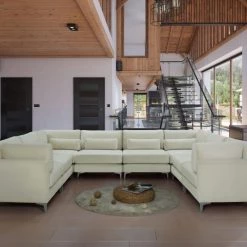 Meridian Furniture Living Room Julia 8 Piece Velvet Modular Sectional