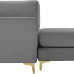 Meridian Furniture Living Room Julia 4 Piece Velvet Modular Reversible Sectional