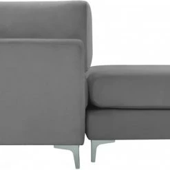 Meridian Furniture Living Room Julia 4 Piece Velvet Modular Reversible Sectional