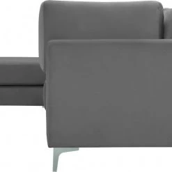 Meridian Furniture Living Room Julia 4 Piece Velvet Modular Reversible Sectional