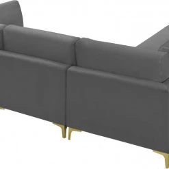 Meridian Furniture Living Room Julia 4 Piece Velvet Modular Reversible Sectional